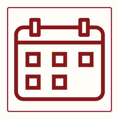 Icône d'un calendrier avec des cases pour les dates.